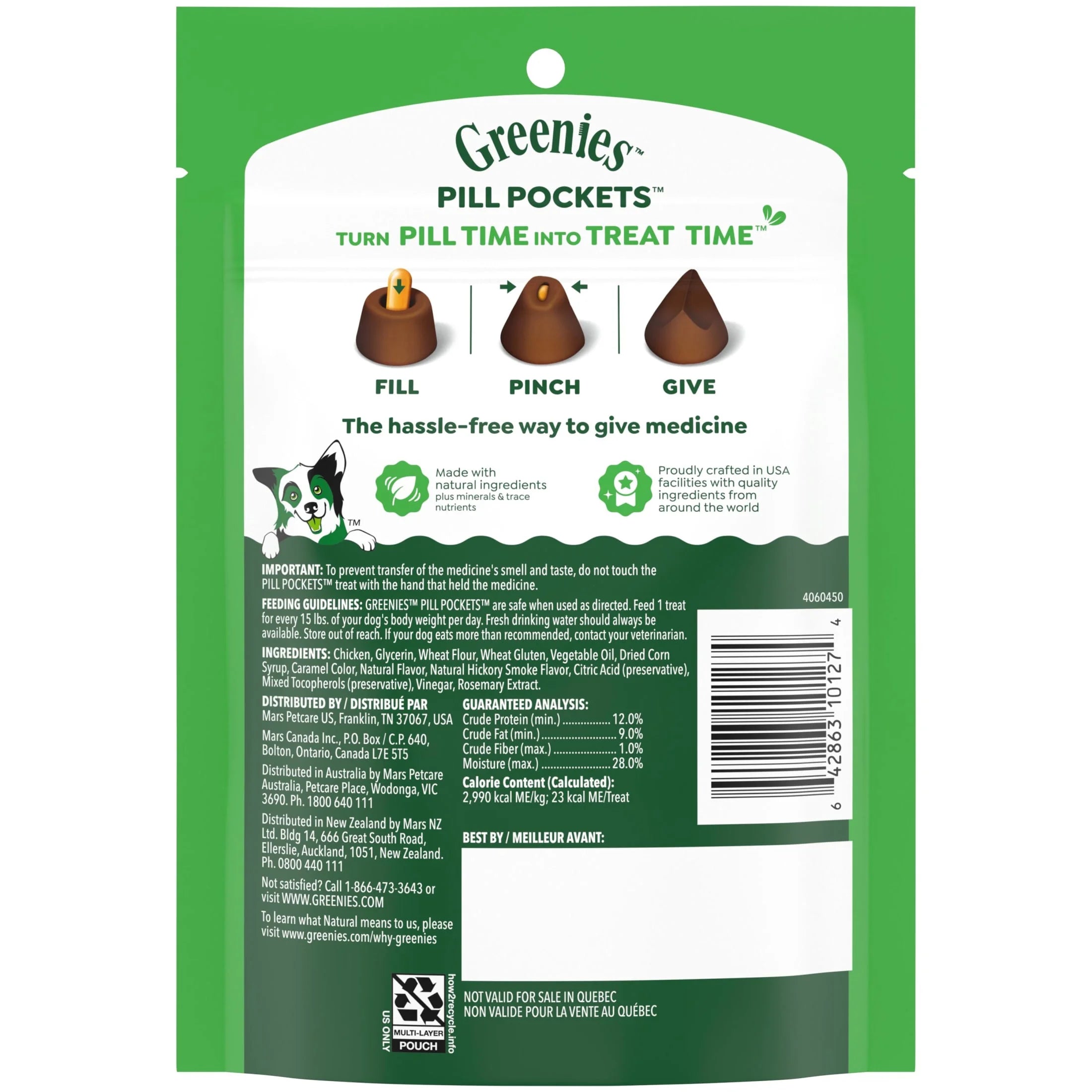 Pill Pockets for Dogs Capsule Size Natural Soft Dog Treats, Hickory Smoke Flavor, 7.9 Oz Pack (30 Treats)