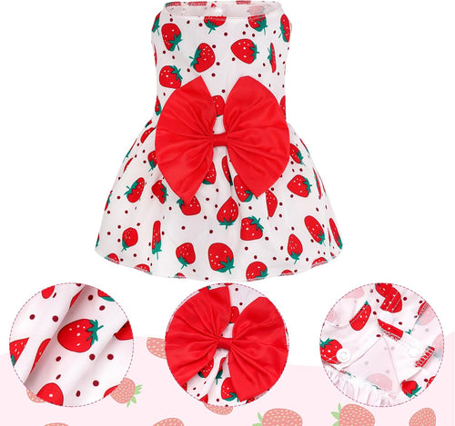 4Pcs Cute Dog Dress Pet Dress Puppy Skirt Summer Pet Clothes for Puppy Small Cats