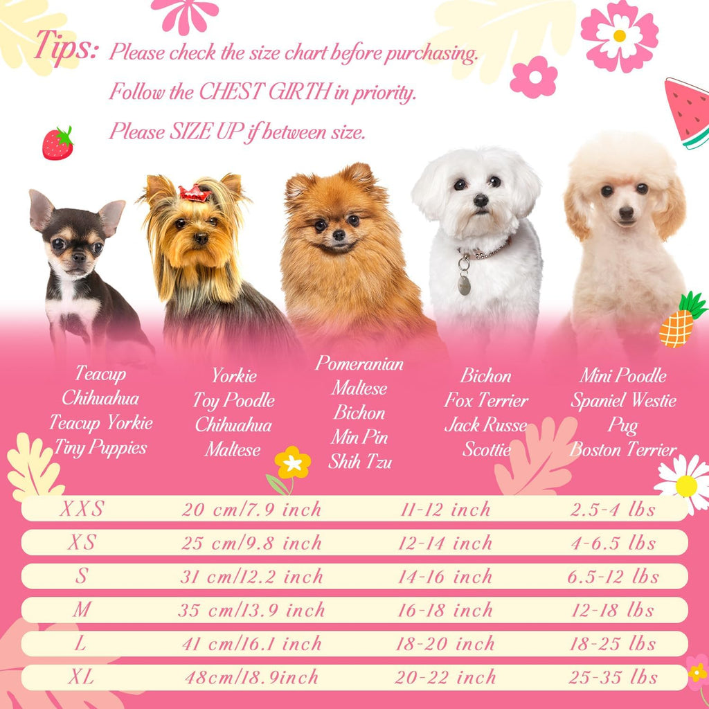 5 Pack Girl Dog Clothes Floral Summer Puppy Princess Bowknot Dog Dresses for Small Dogs Girl Clothes Cute Outfits for Boys Girls Pets Cats Dogs (X-Small, Floral Summer)