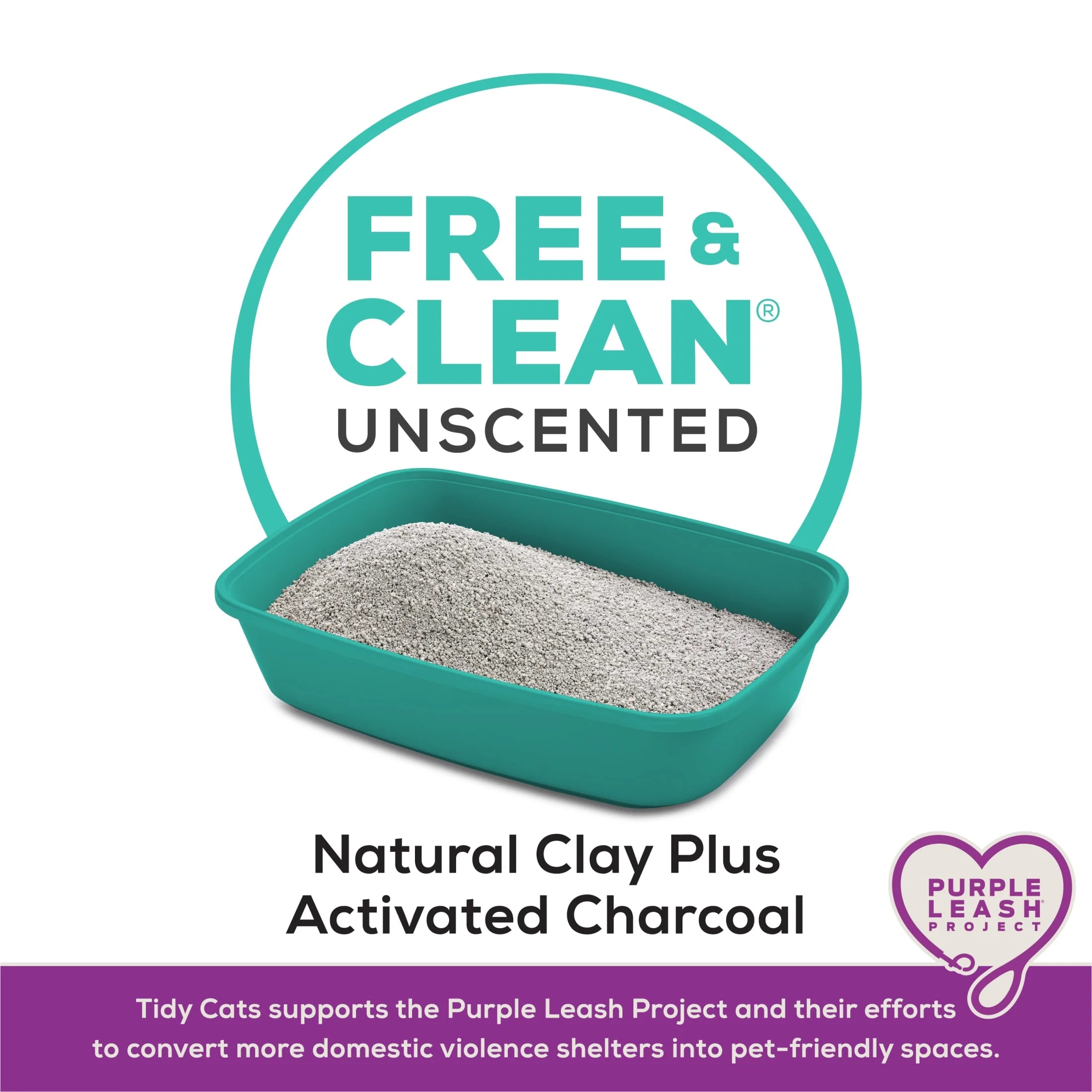 Purina  Free and Clean Clumping Cat Litter, Unscented, 35 Lb Pail