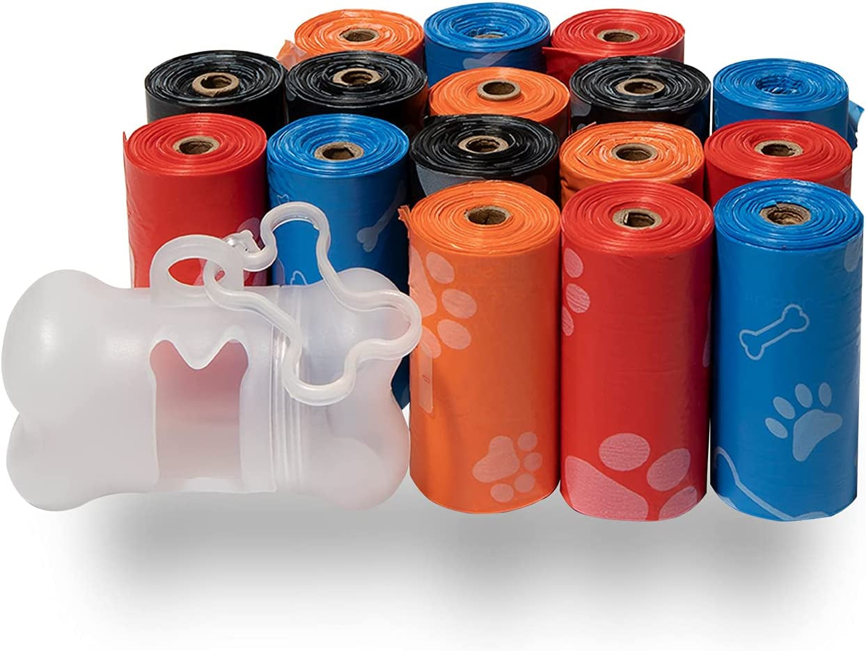 Dog Poop Bags for Waste Refuse Cleanup, Doggy Roll Replacements for Outdoor Puppy Walking and Travel, Leak Proof and Tear Resistant, Thick Plastic - Assorted, 150 Bags
