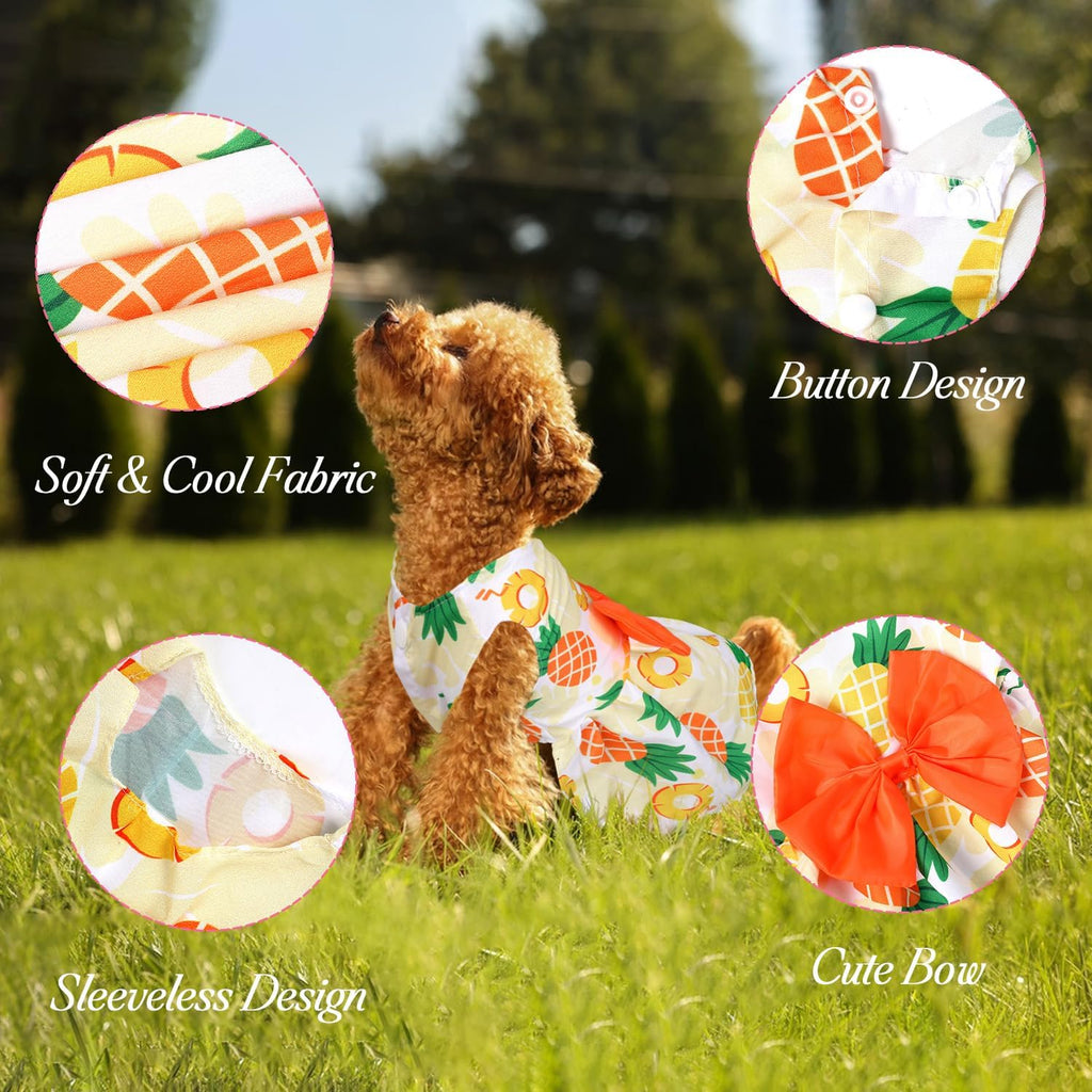 5 Pack Girl Dog Clothes Floral Summer Puppy Princess Bowknot Dog Dresses for Small Dogs Girl Clothes Cute Outfits for Boys Girls Pets Cats Dogs (X-Small, Floral Summer)