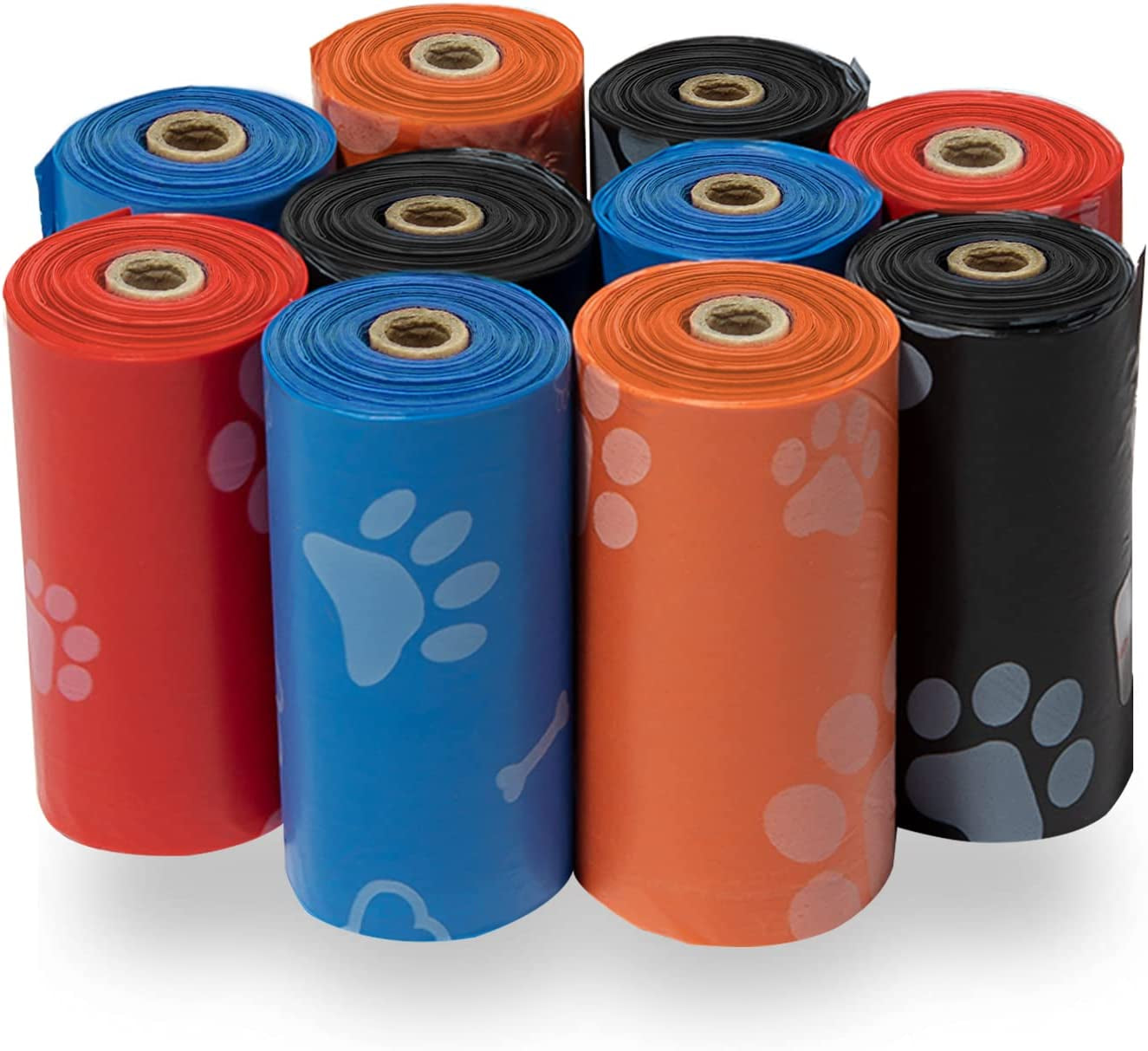 Dog Poop Bags for Waste Refuse Cleanup, Doggy Roll Replacements for Outdoor Puppy Walking and Travel, Leak Proof and Tear Resistant, Thick Plastic - Assorted, 150 Bags