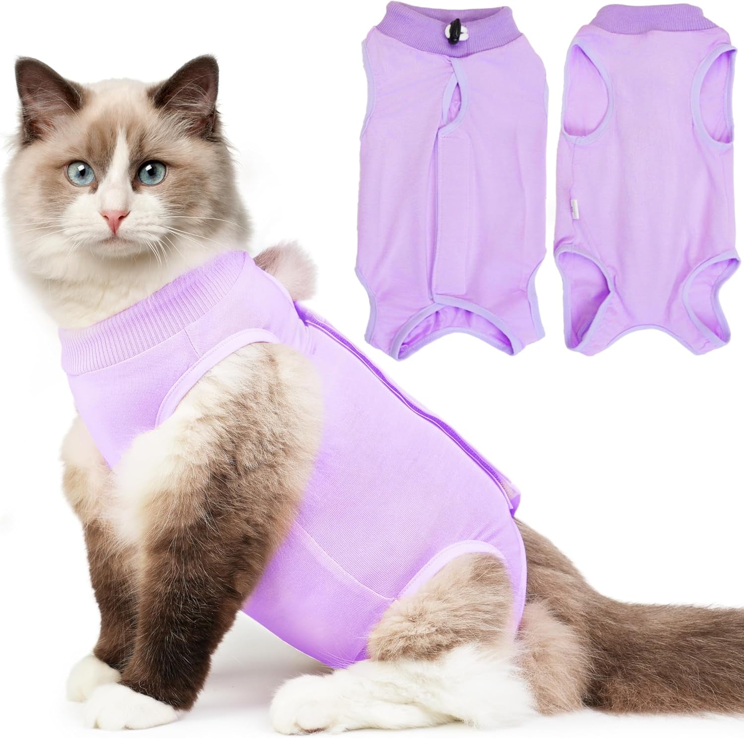 Cat Recovery Suit for Spay Abdominal Wounds, Kitten Onesie Bodysuit for Cats after Surgery, Cat Surgery Recovery Suit Female Cone of Shame Alternative for Cats anti Licking (Pink,M)