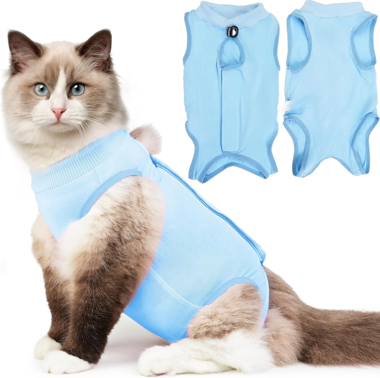 Cat Recovery Suit for Spay Abdominal Wounds, Kitten Onesie Bodysuit for Cats after Surgery, Cat Surgery Recovery Suit Female Cone of Shame Alternative for Cats anti Licking (Pink,M)