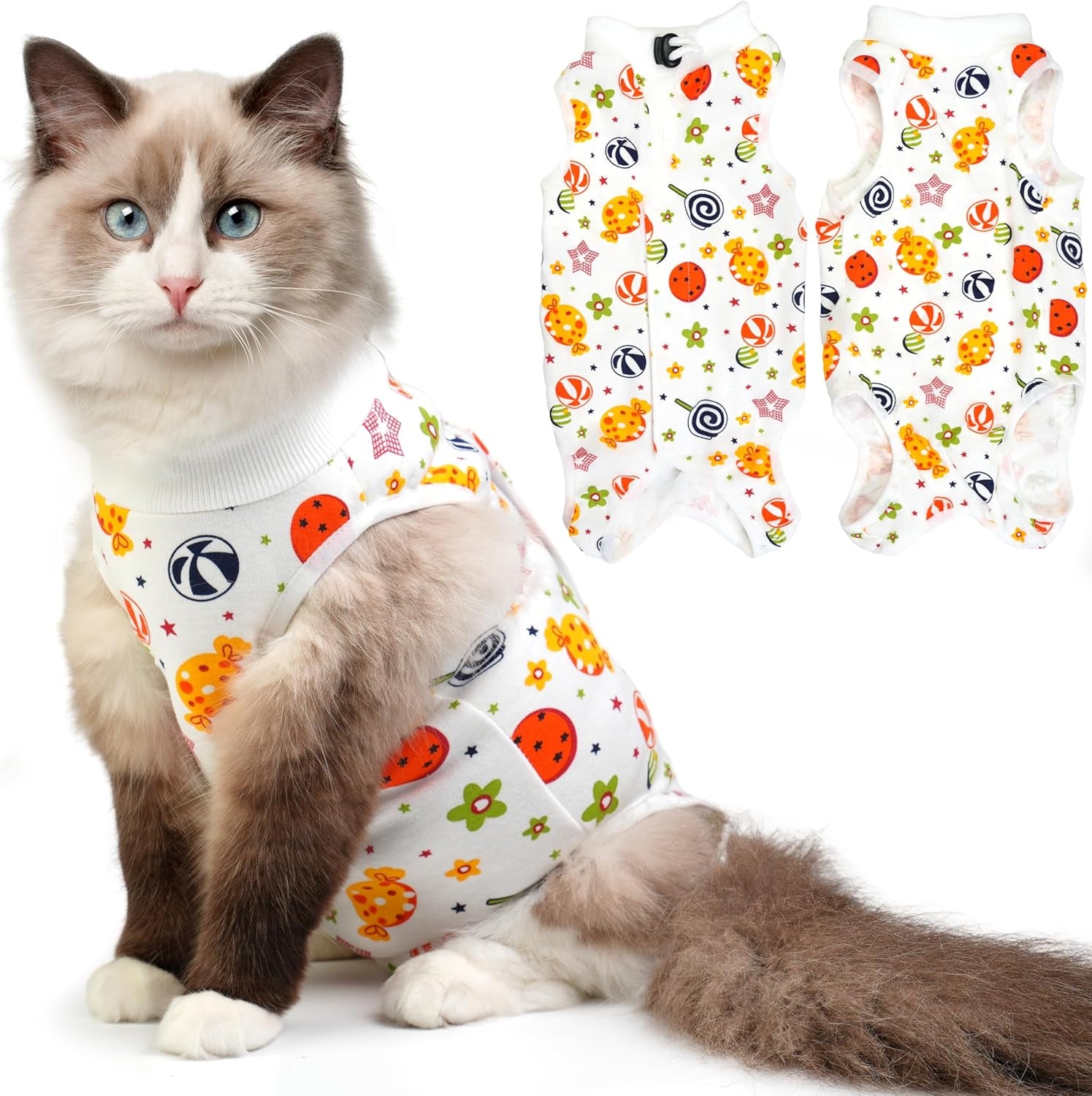 Cat Recovery Suit for Spay Abdominal Wounds, Kitten Onesie Bodysuit for Cats after Surgery, Cat Surgery Recovery Suit Female Cone of Shame Alternative for Cats anti Licking (Pink,M)